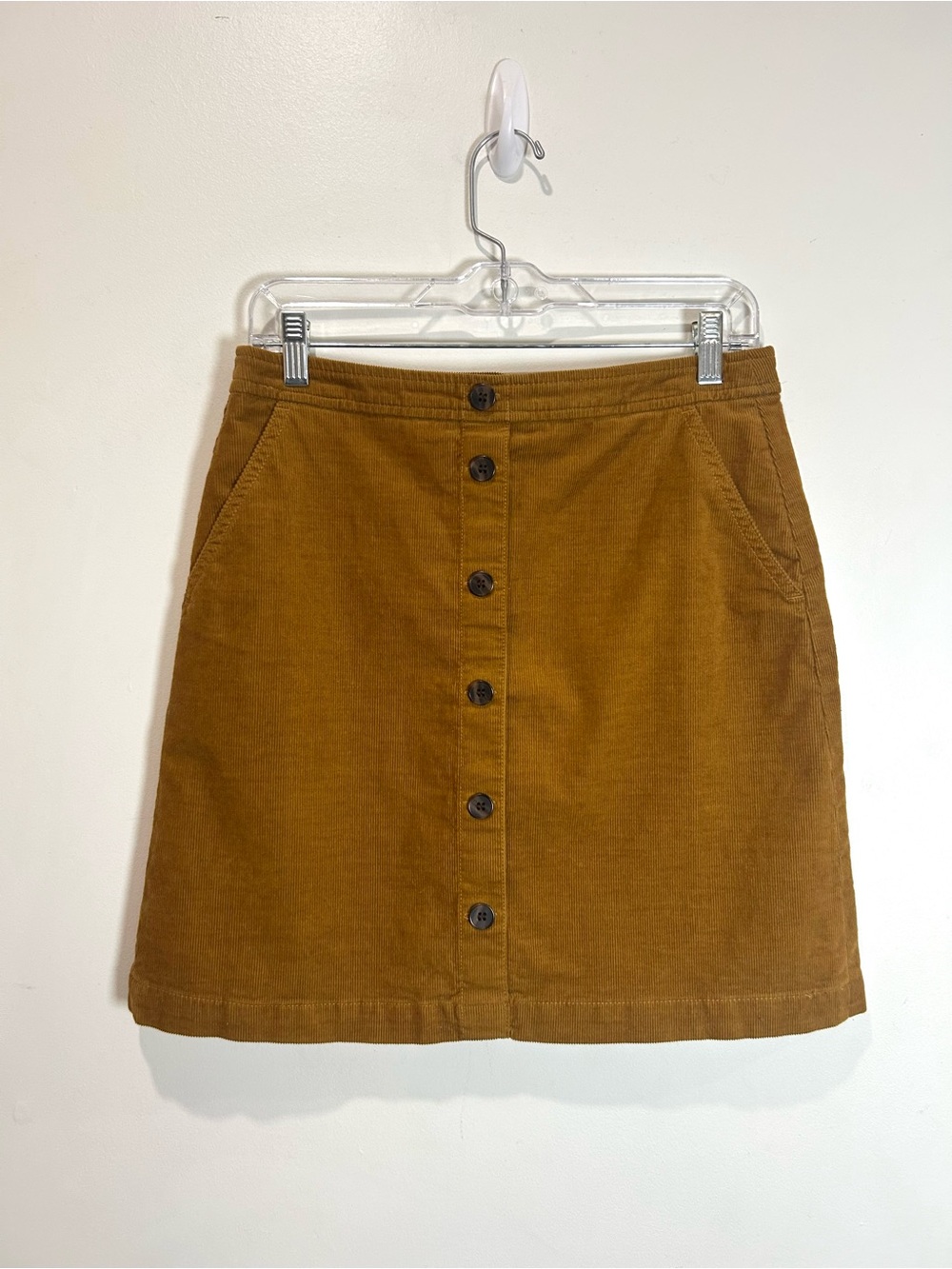J.Crew Corduroy Skirt Button Front A-Line Mini Women 6 Brown Preppy Academia - Picture 3 of 10